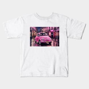 Pink Fiat 500 Kids T-Shirt